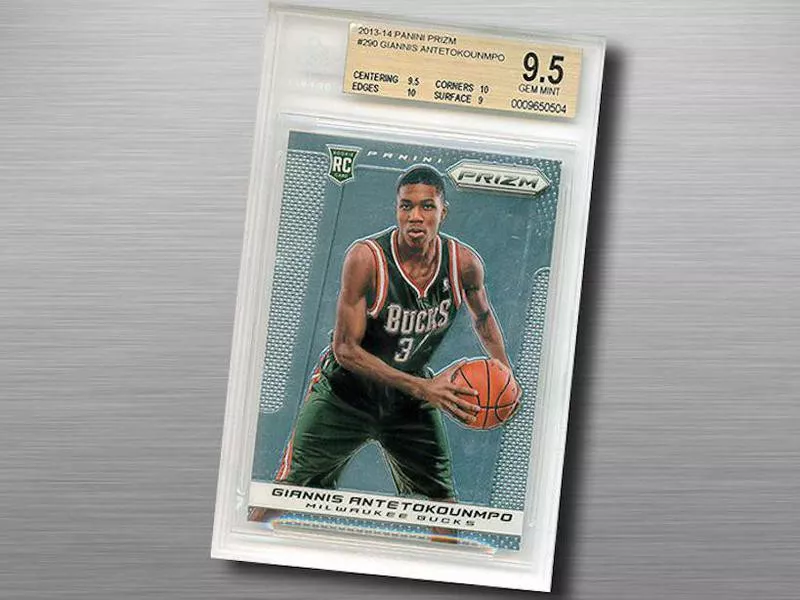 Giannis Antetokounmpo 2013-14 National Treasures Logoman Patch Autograph card