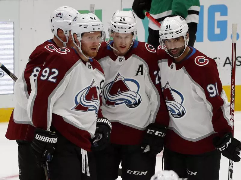 Cale Makar, Gabriel Landeskog, Nathan MacKinnon, Nazem Kadri