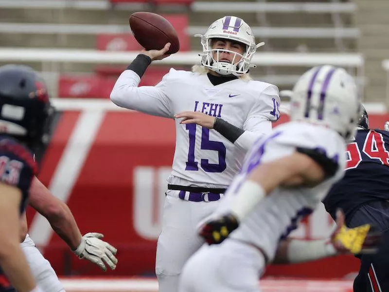 Lehi High quarterback Jackson Brousseau