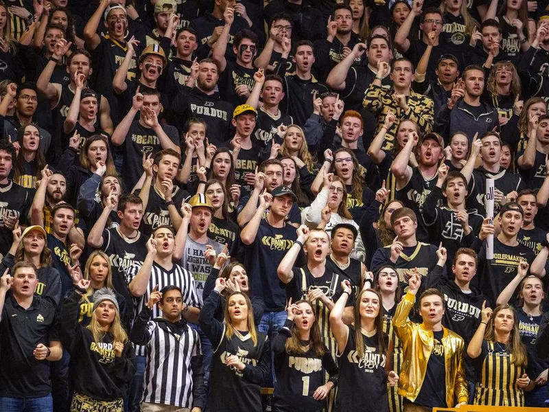 Purdue fans cheering