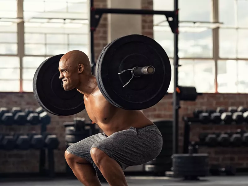 Man lifting weights