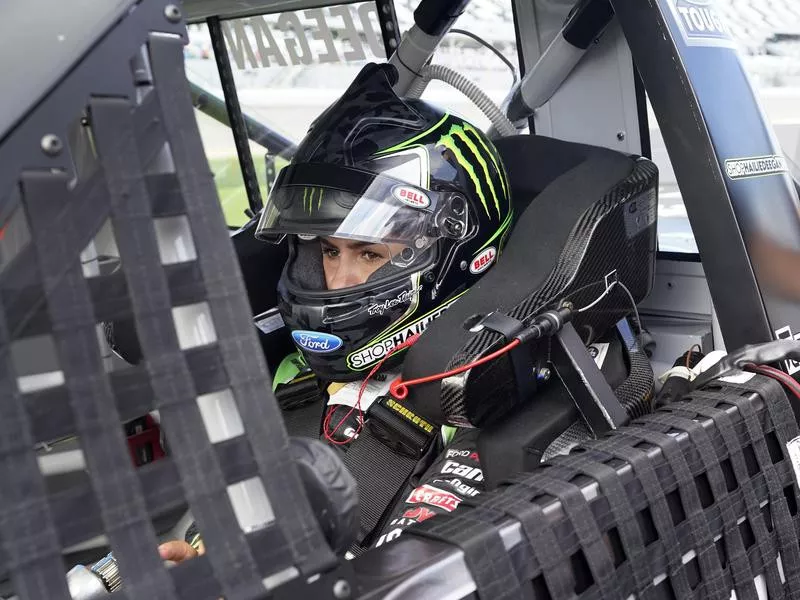 Hailie Deegan prepares to go out on the track