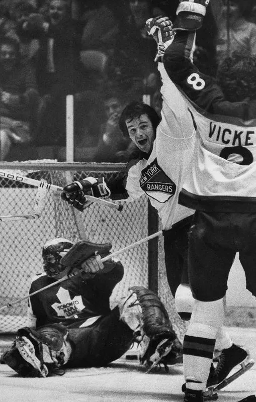 Rod Gilbert and Steve Vickers celebrate