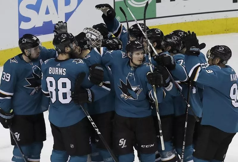 San Jose Sharks celebrate win