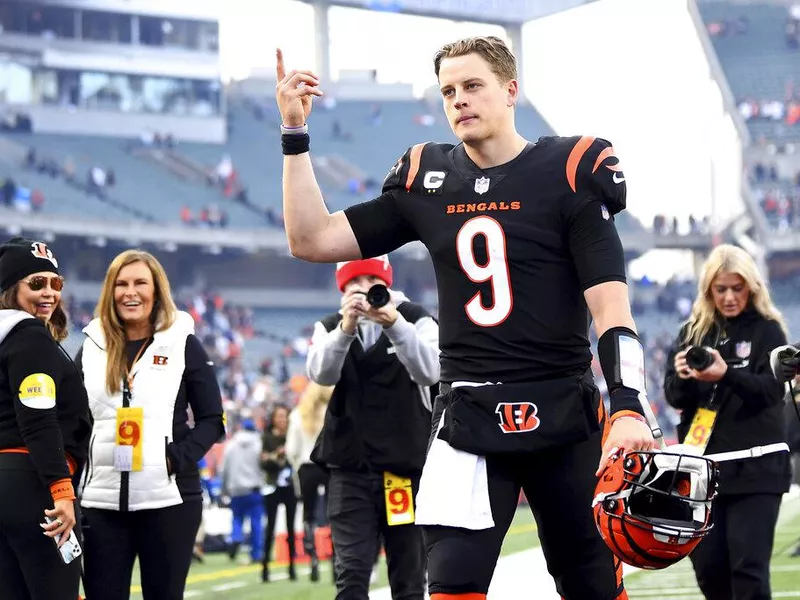 Joe Burrow after a Cincinnati Bengals win