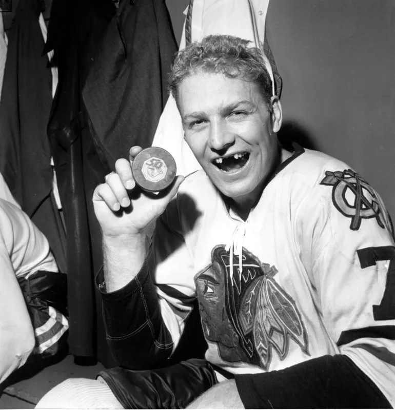 Bobby Hull holding puck