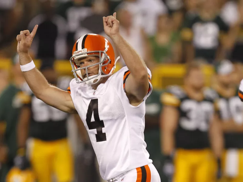 Cleveland Browns' Phil Dawson celebrates