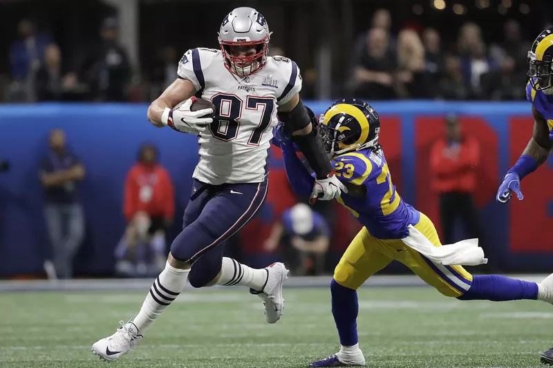 Rob Gronkowski runs