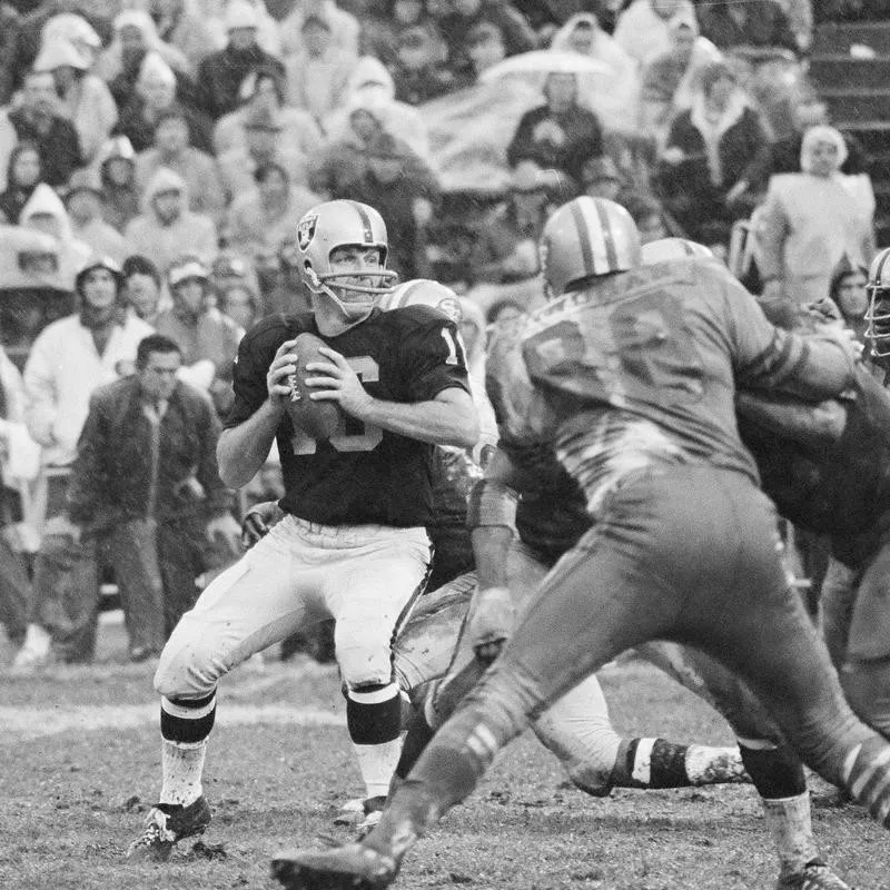 George Blanda playing QB against the 49ers.