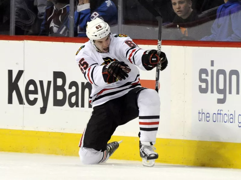 Andrew Shaw celebrates a goal