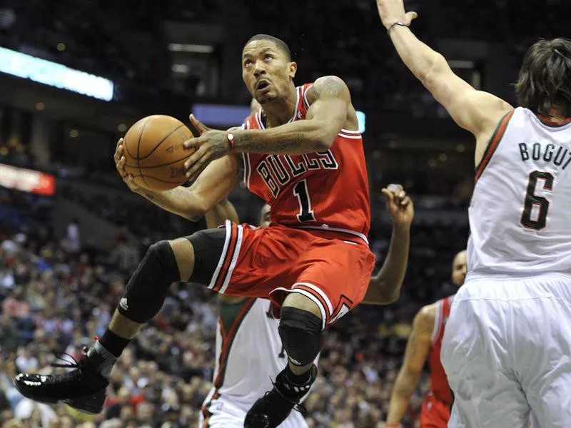 Derrick Rose with the Chicago Bulls