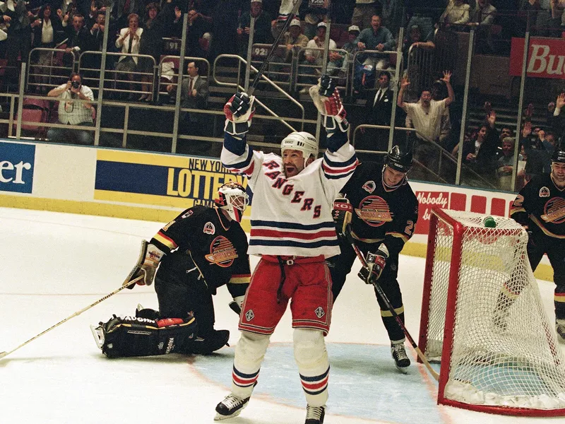 New York Rangers' Glenn Anderson celebrates