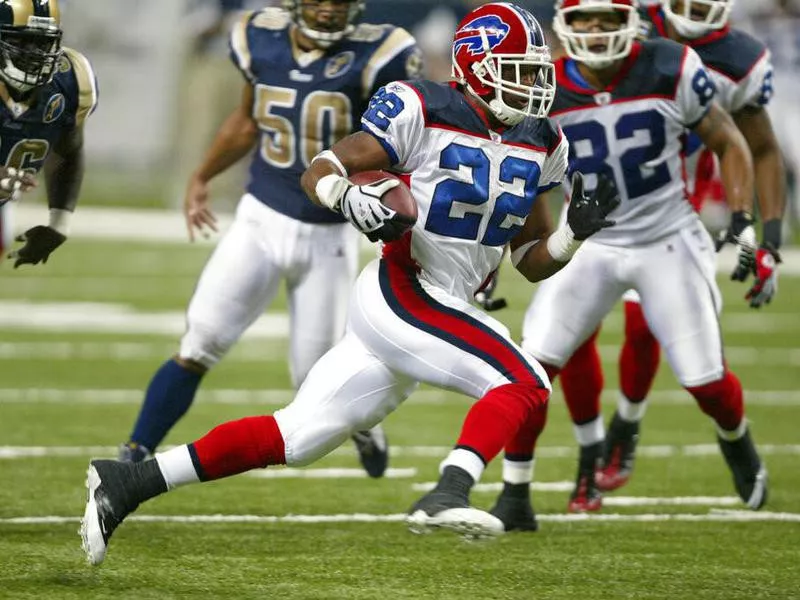 Buffalo Bills running back Fred Jackson runs with ball