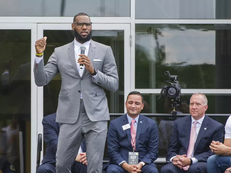 LeBron James speaking at I Promise School