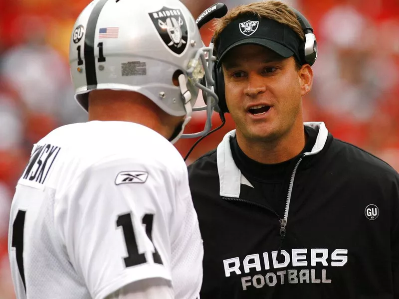 Lane Kiffin and Sebastian Janikowski