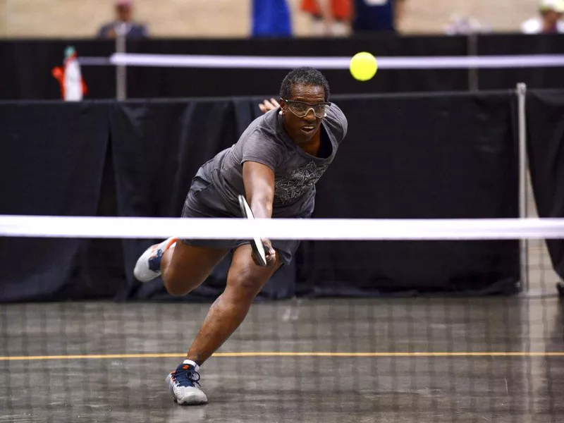 Laura Patterson plays pickleball