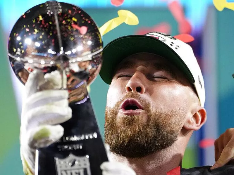 Travis kelce at Super Bowl LVII