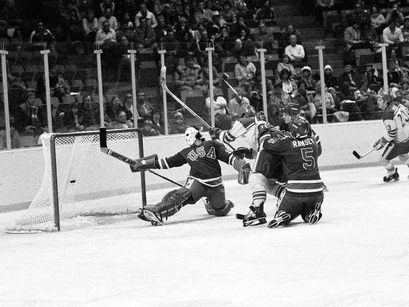 Michael Ramsay in action against Sweden