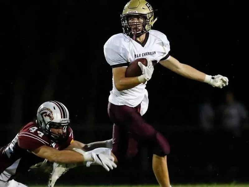 Pella Christian wide receiver Levin Jungling