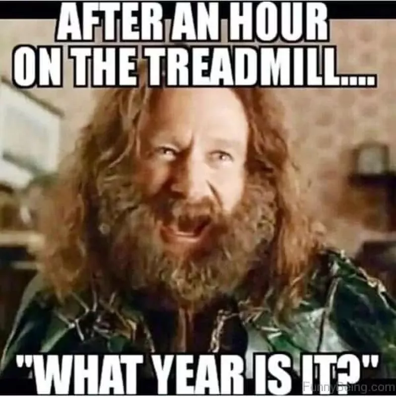 Robin Williams running on a treadmill meme