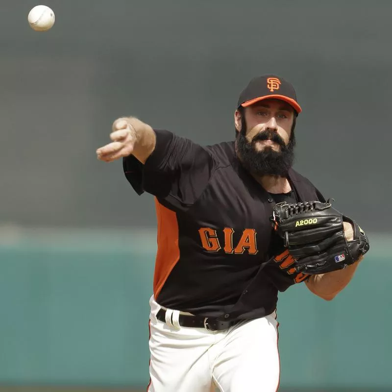 Brian Wilson pitching in Spring training game