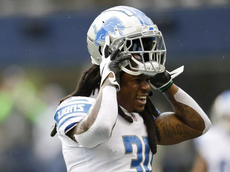 Detroit Lions logo on helmet