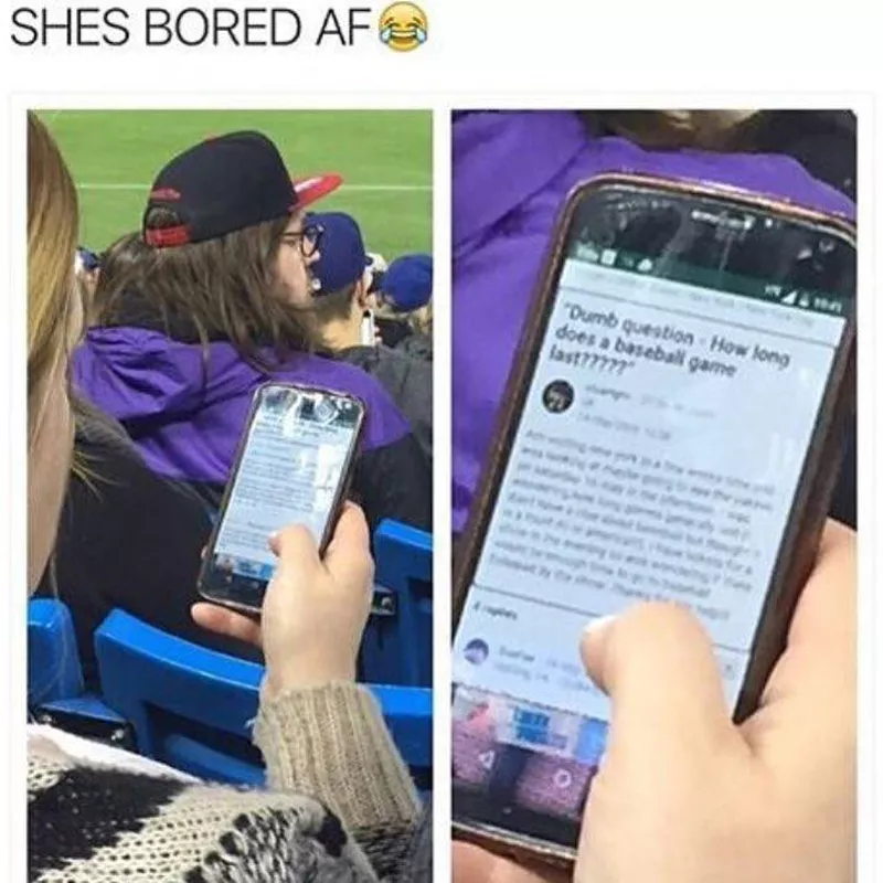 Bored at a baseball game meme