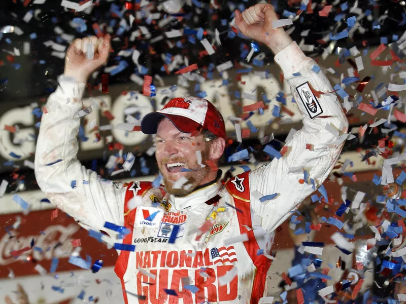 Dale Earnhardt Jr. celebrates