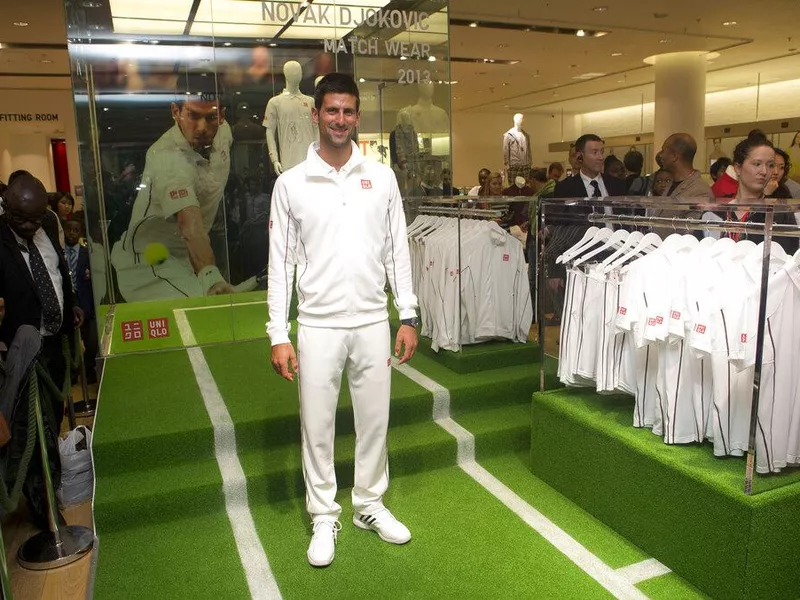 Novak Djokovic wearing Uniqlo clothes