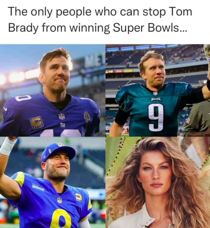 Eli Manning, Nick Foles, Matthew Stafford, Gisele Bundchen