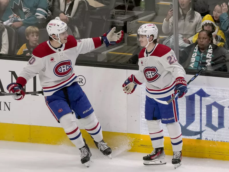 Montreal Canadiens Cole Caufield,Juraj Slafkovsky