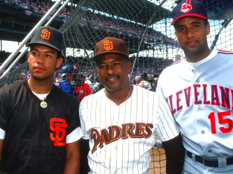 Roberto Alomar with Sandy Sr. and Sandy Jr.