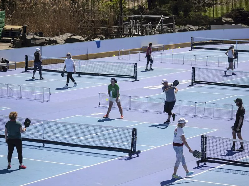 Playing pickleball in NYC