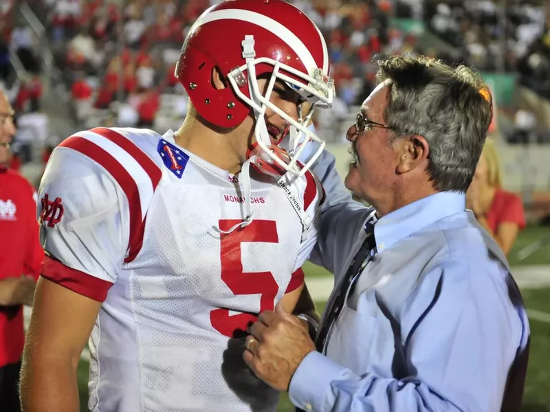 Mater Dei QB Matt Barkley and HC Bruce Rollinson