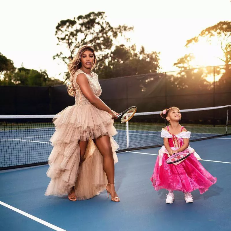 Serena Williams and her daughter Olympia