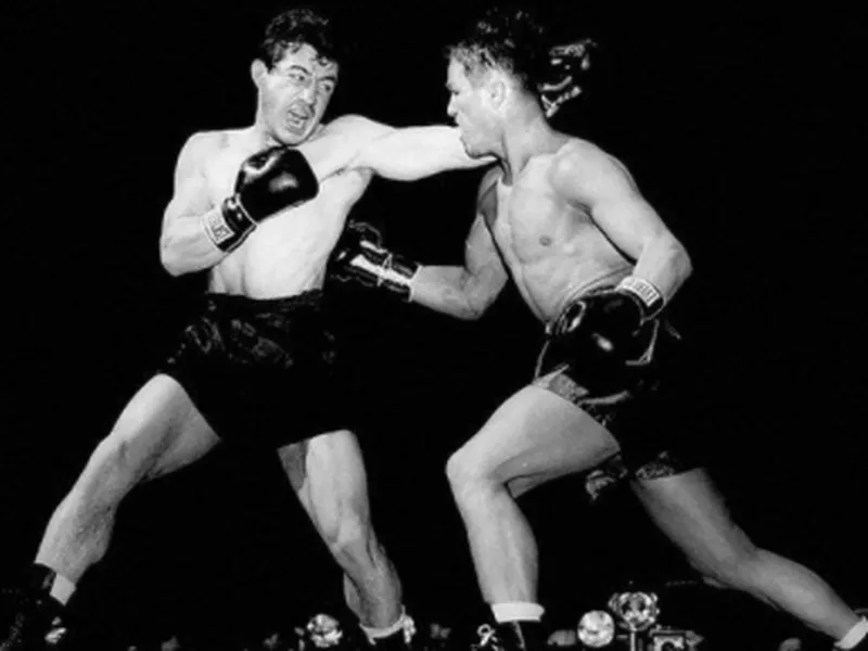 Tony Zale vs. Rocky Graziano in action