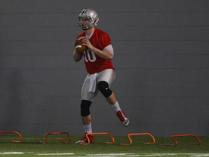 Joe Burrow practicing at Ohio State