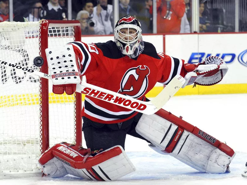 Martin Brodeur in goal