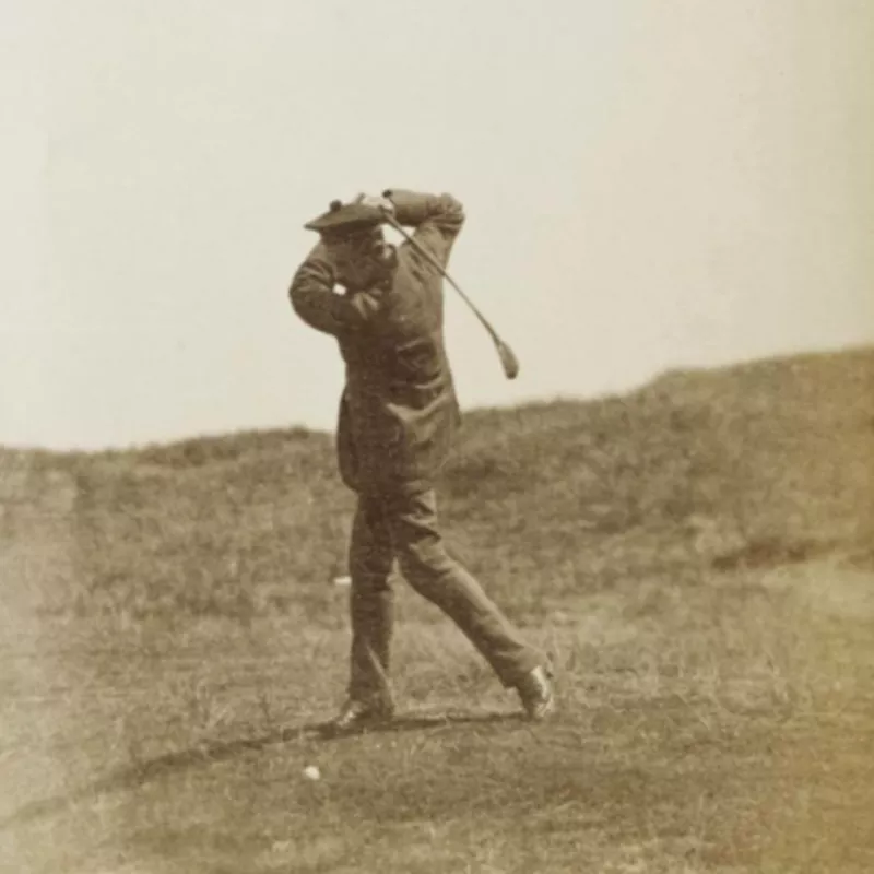 Young Tom Morris swings