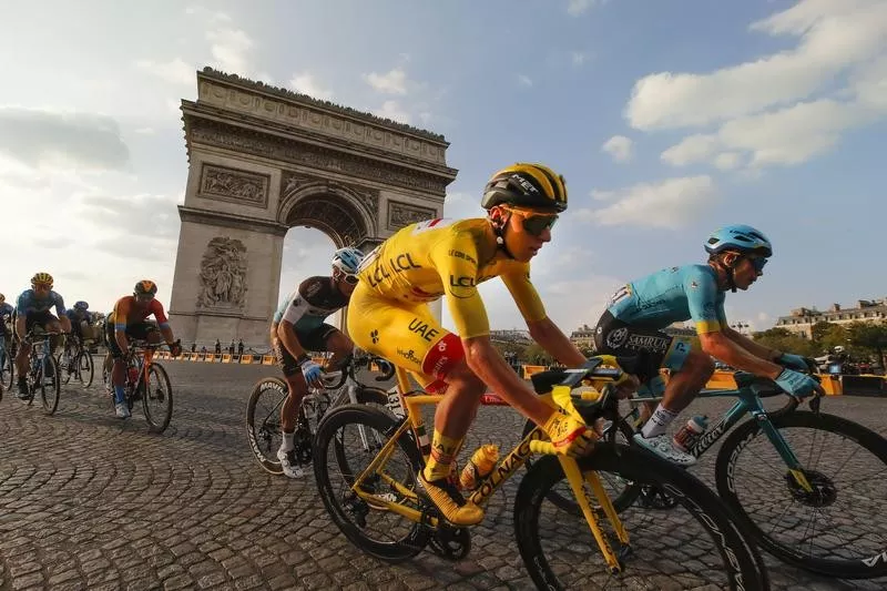 Bikers competing in the Tour de France