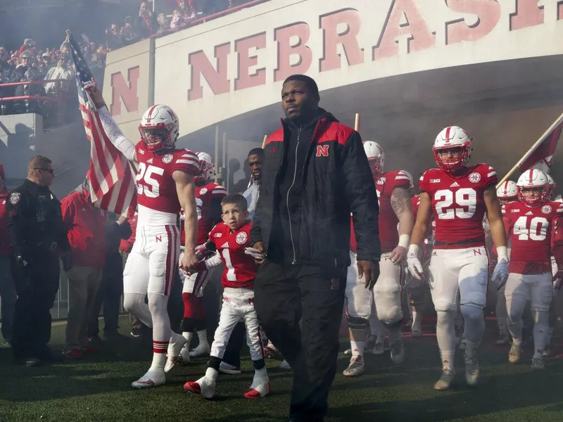 Nebraska's team takes the field