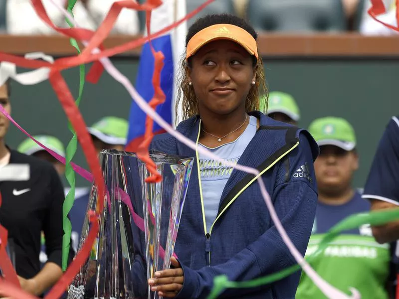 Naomi Osaka after winning a tournament