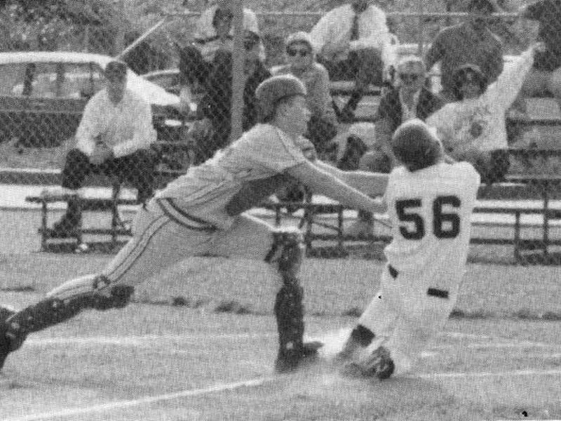 Tom Brady playing catcher in high school