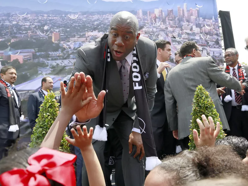 Los Angeles Lakers Hall of Famer, Magic Johnson greets Major League Soccer fans