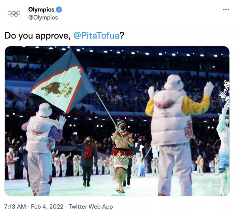 Tonga flag bearer