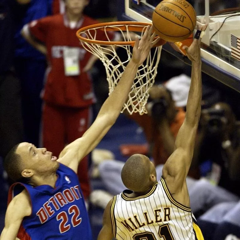 Tayshaun Prince and Reggie Miller