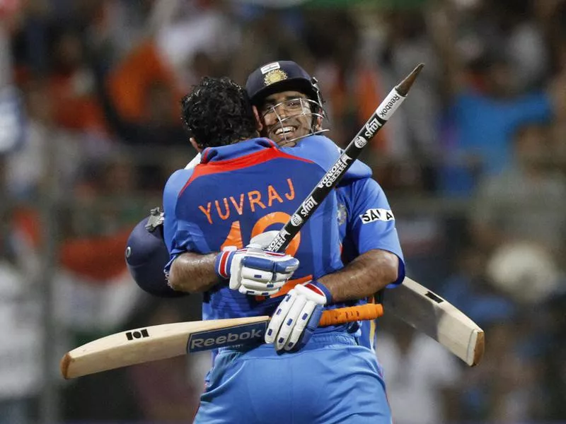 Yuvraj Singh and Mahendra Singh Doni