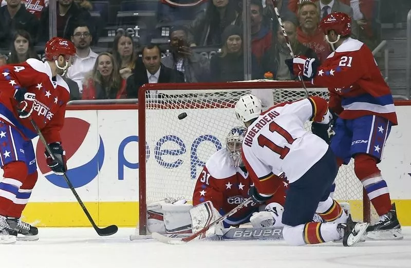 Florida Panthers center Jonathan Huberdeau scores goal against Washington Capitals