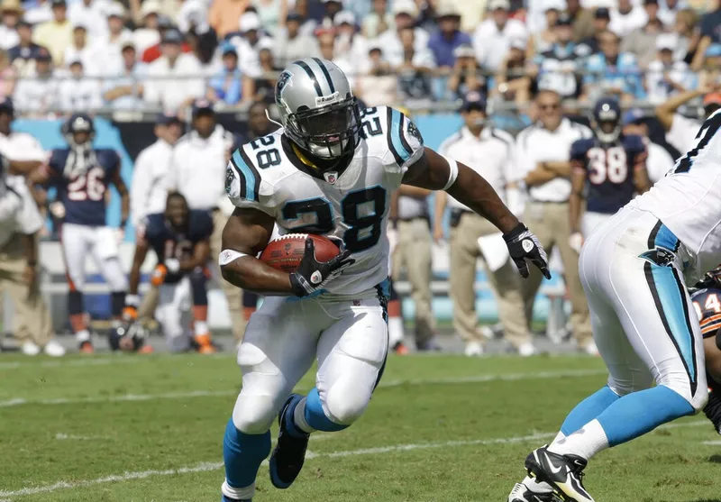 Carolina Panthers Jonathan Stewart carries the ball