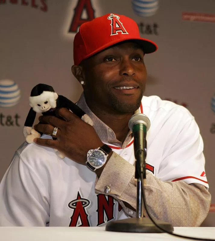 Torii Hunter with rally monkey